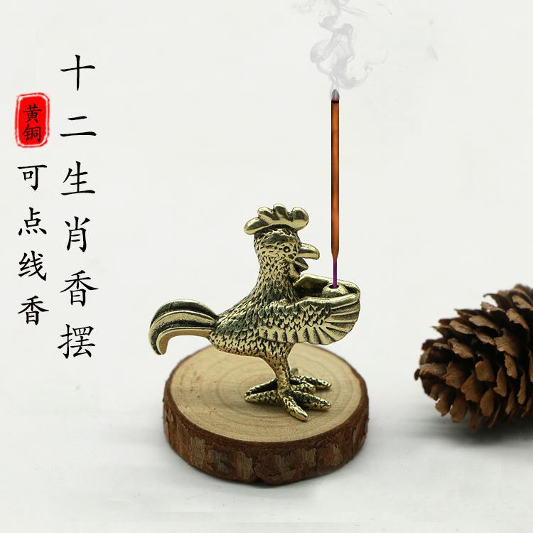 》纯铜生摆饰迷你面《十二生桌肖摆CXZJ-340件祭祀祭拜插香摆件可