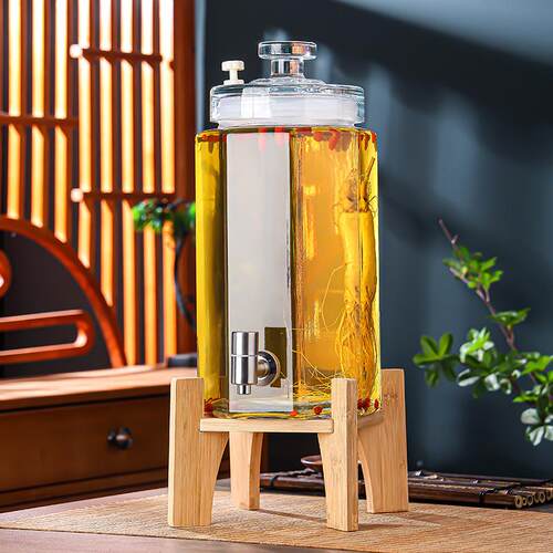 现货玻璃1泡酒045带龙密封0斤人头参泡酒罐酒坛酒桶酒瓶钢容器