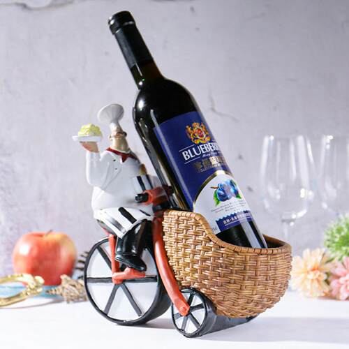 厨师骑车红酒架欧式天鹅酒架家居