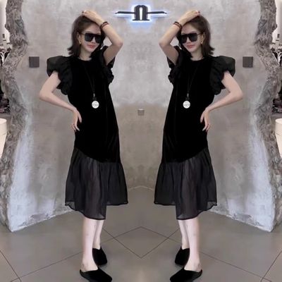 纯色宽松显瘦气质女神范连衣裙