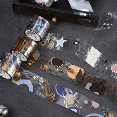 和纸胶带星球pet烫金手账离型纸