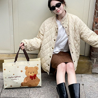 卡通小熊无纺布手提购物袋定制