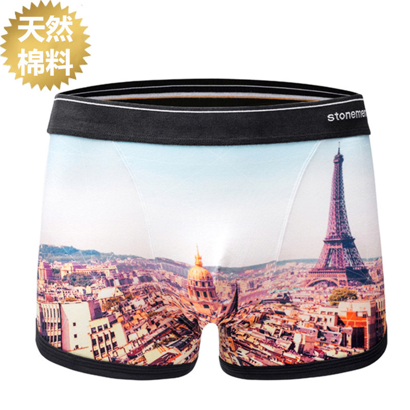 stonemen【源自澳洲】男士内裤纯棉透气平角裤短裤男友礼物--巴黎,女士内衣/男士内衣/家居服,男平角内裤,淘宝优惠券,粉丝福利购,淘宝优惠卷
