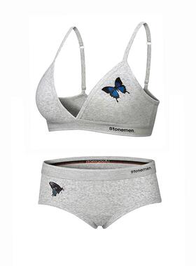 stonemen【源自澳洲】性感无钢圈透气薄款法式三角杯内衣文胸蝴蝶