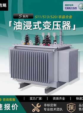 s11/s13/s20-200-630KVA油浸式变压器铜铝三相高压电力变压器10kv