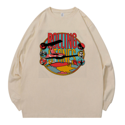 滚石乐队复古长袖T恤男女同款
