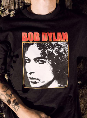 bob dylan 鲍勃迪伦 民谣摇滚印花t恤 纯棉宽松短袖夏季男女通款