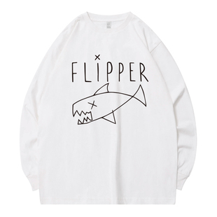 摇滚印花长袖T恤 科特·柯本同款男女情侣宽松纯棉圆领休闲