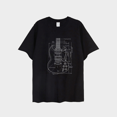 Gibsonguitartshirt吉他印花T恤