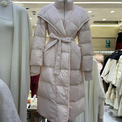 新款腰带显瘦鹅绒羽绒服保暖外套