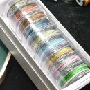一卷約200米常用編織線手牌手鐲DIY線材 0.3星空段染蠟線防塵盒版