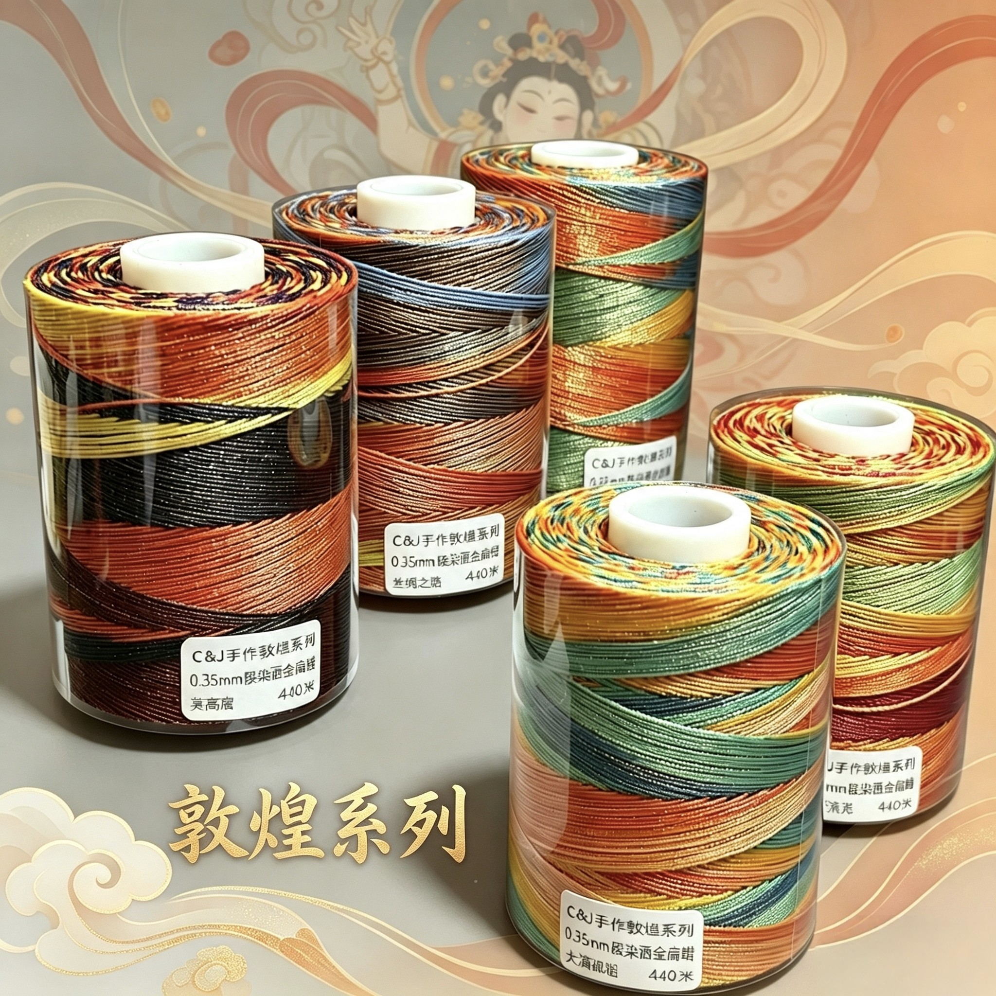 敦煌系列0.3和0.35洒金扁蜡多规格线材合集手工编织用蜡线
