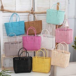 2025新款 镂空沙滩包编织包夏天小众菜篮子包海边度假手提包单肩包