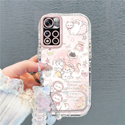 粉色小猫适用于红米Note11手机壳男女新款全包防摔Redmi11Pro透明泡芙壳ins风保护手机套note11Pro+的外壳
