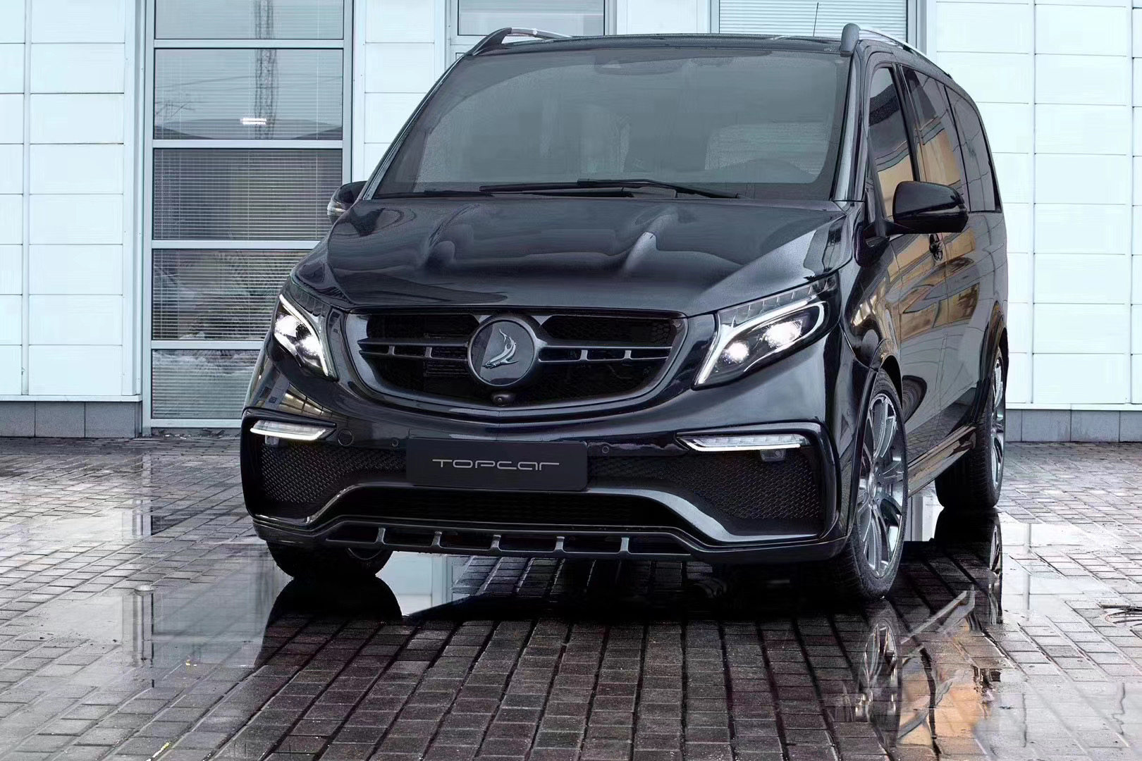 适用于奔驰新威霆v级v260改装topcar大包围前杠后保险杠侧裙中网