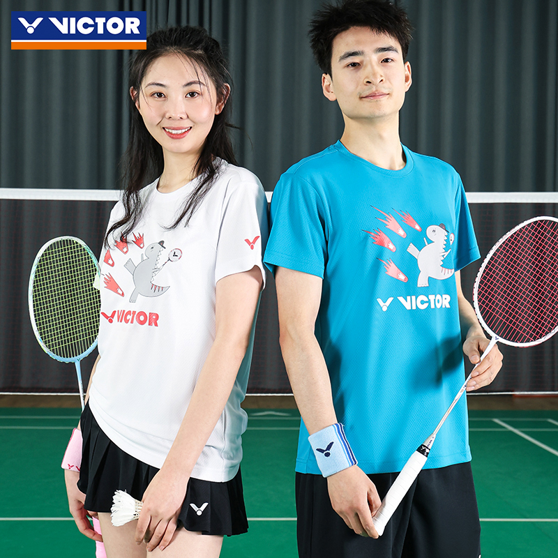 正品羽毛球服VICTOR运动短袖