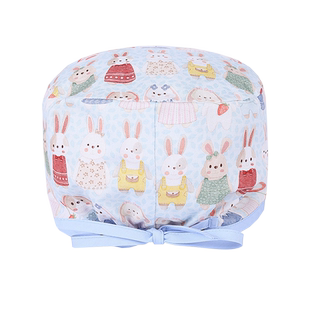 南欧鱼手术帽纯棉护士帽女小花帽手术室专用帽口腔医生工作帽透气