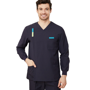 南欧鱼手术衣女护士服长袖男医生洗手衣美容院牙医工作服套装秋冬