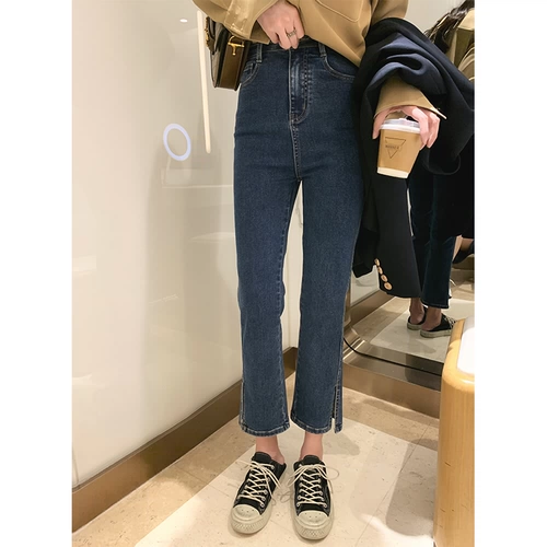 Джинсы, демисезонные штаны, высокая талия, 2021 года, оверсайз, свободный крой