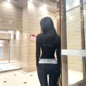 韩式 弹力紧身提臀显瘦纯欲风九分小脚裤 高腰明线铅笔牛仔裤 女秋季