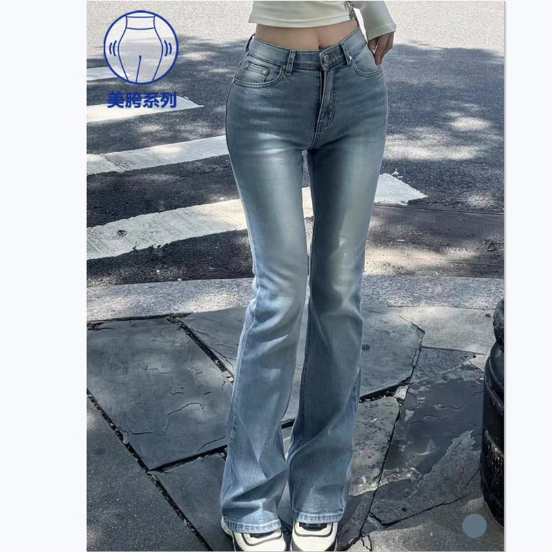 欧蓄韩国东大门复古水洗牛仔裤