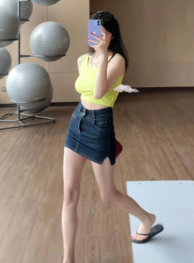 辣妹牛仔半身裙女夏季2024新款高腰显瘦包臀裙纯欲风百搭a字短裙