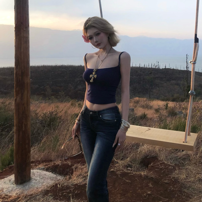 韩版辣妹低腰蓝色丰胯牛仔裤女弹力修身显瘦磨白水洗微喇叭长裤