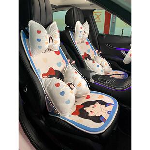 车垫毛绒加热加绒通用半包车座垫屁股垫可爱卡通女士 汽车坐垫冬季