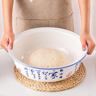 和面盆家用陶瓷揉面不粘面加厚大号厨房洗菜带沿青花瓷大盆碗汤碗