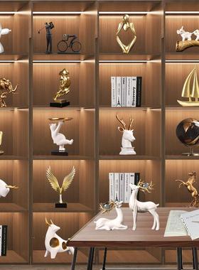 现代简约轻奢书柜客厅酒柜摆件领导高端商务办公室家居装饰工艺品