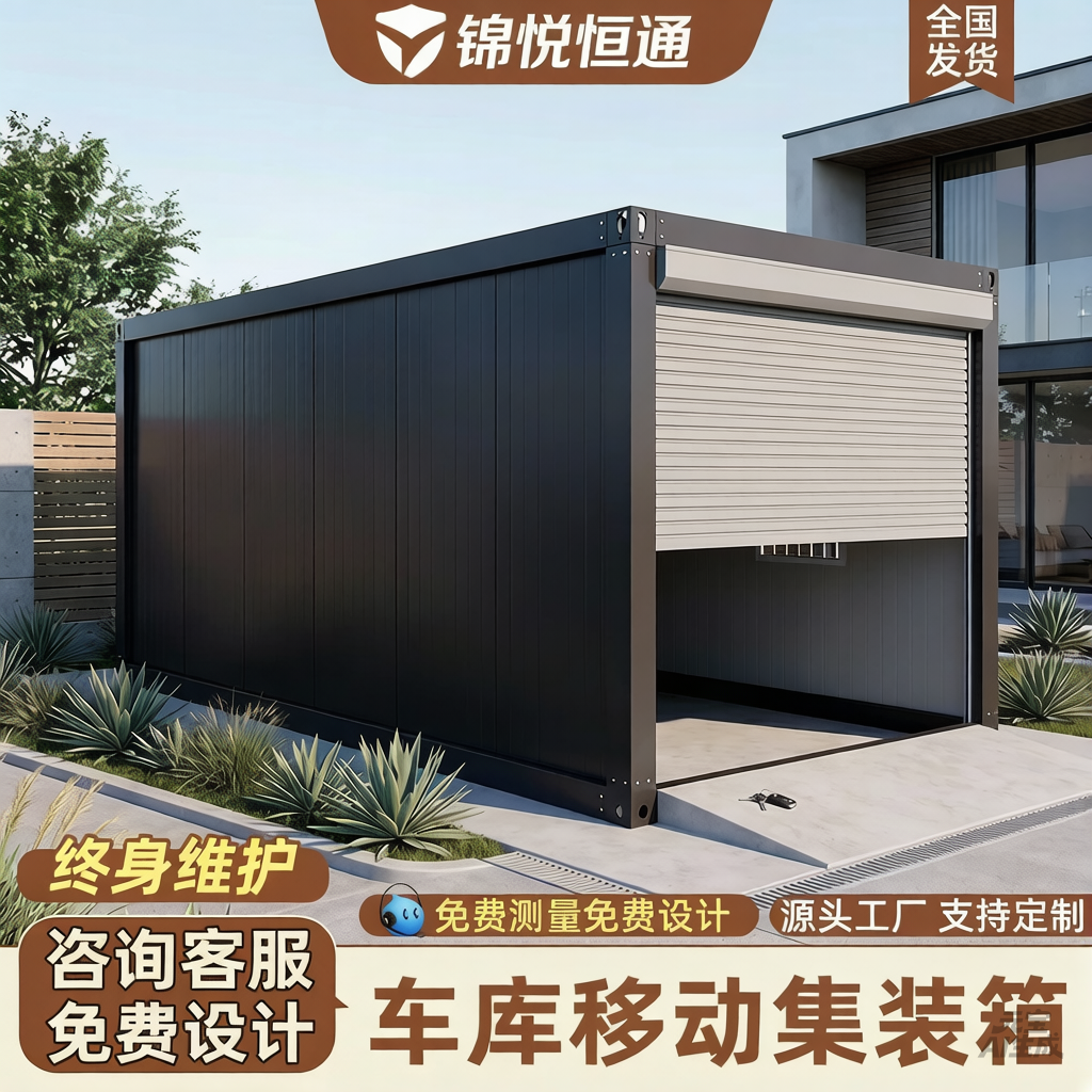车库集装箱活动板房快拼电动停车仓库厂家定制集成房屋可拆卸组装