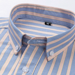 韩版 高级感全棉男士 秋季 直条纹衬衫 商务休闲免烫外穿休闲衬衣 长袖