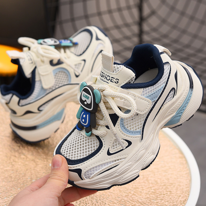 蜡比小星儿童网面老爹鞋春夏男童透气网鞋2025新款童鞋女童运动鞋