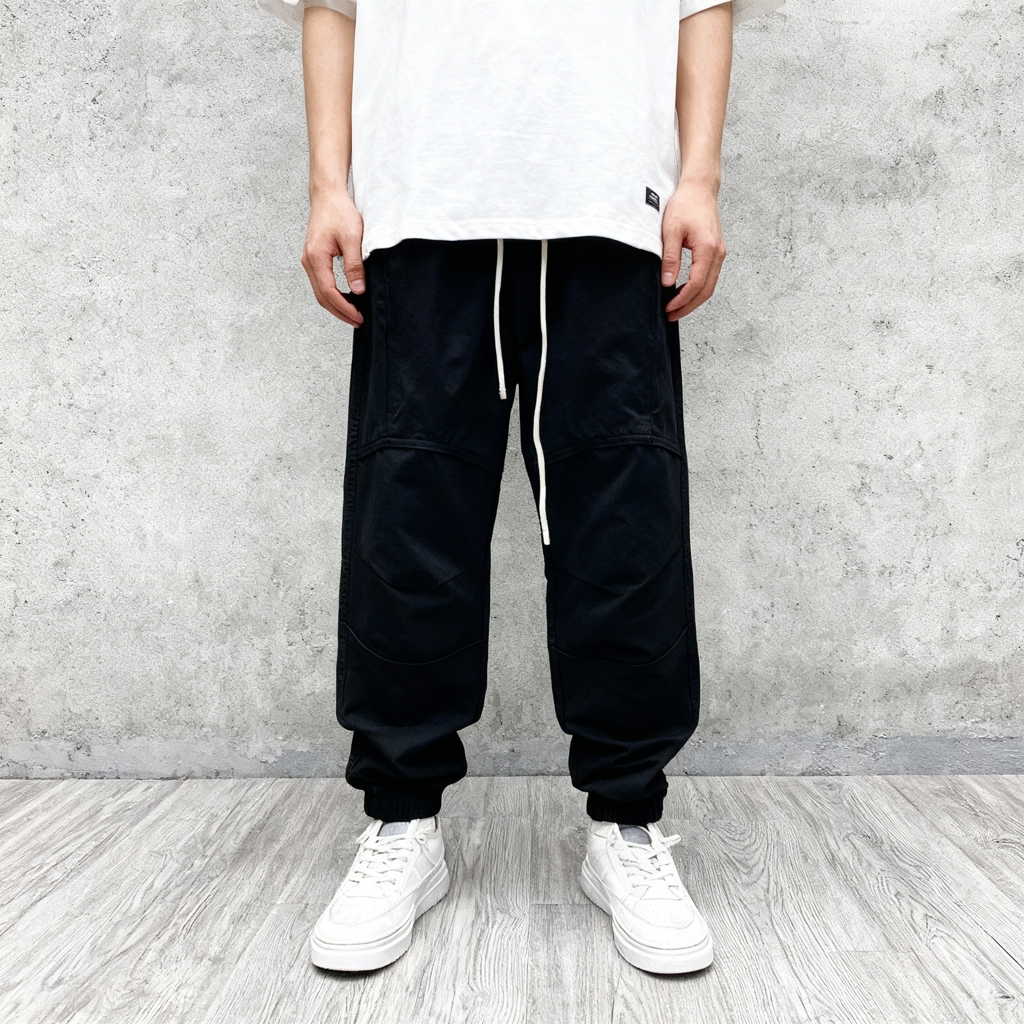 潮牌百搭纯色束脚裤男士冬季新款时尚宽松运动休闲裤简约哈伦卫裤,男装,休闲裤,淘宝优惠券,粉丝福利购,淘宝优惠卷