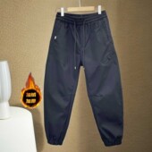 男士 裤 秋冬季 加绒加厚休闲裤 2025新款 痞帅宽松束脚工装 小脚休闲裤