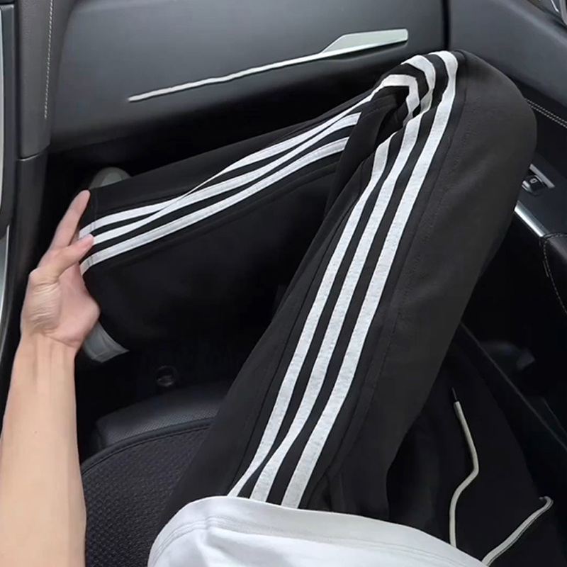 免费试穿~美式条纹运动卫裤男