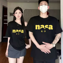 特别超火的短袖情侣装t恤2025新款夏装一男一女上衣流行小众穿搭