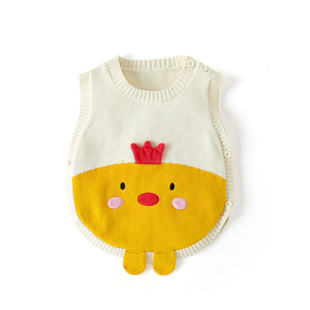 秋季婴儿马甲外出宝宝春秋纯棉针织毛线外套女外穿背心儿童男马甲