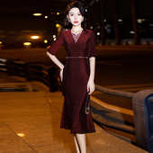 妈妈婚宴装 高贵喜婆婆参加婚礼平时可穿鱼尾裙夏 晚礼服女2026新款