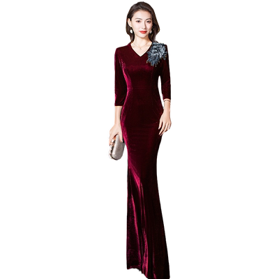 妈妈装婚礼晚礼服女轻奢高端鱼尾