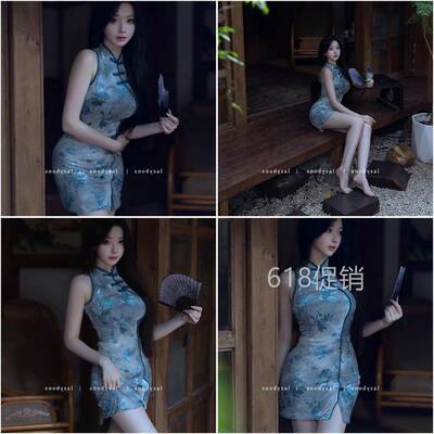 新中式连衣裙女高级感国风改良旗袍重工丝绒提花性感收腰包臀短裙