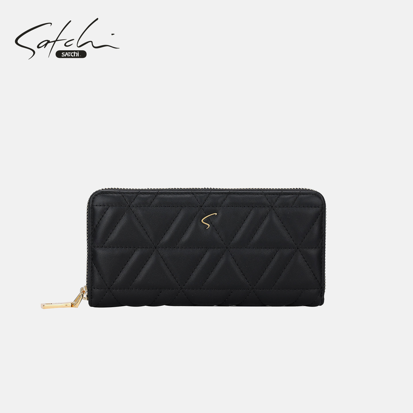 SATCHI/沙驰头层牛皮钱包卡包气质女士手拿包实用真皮多功能手包