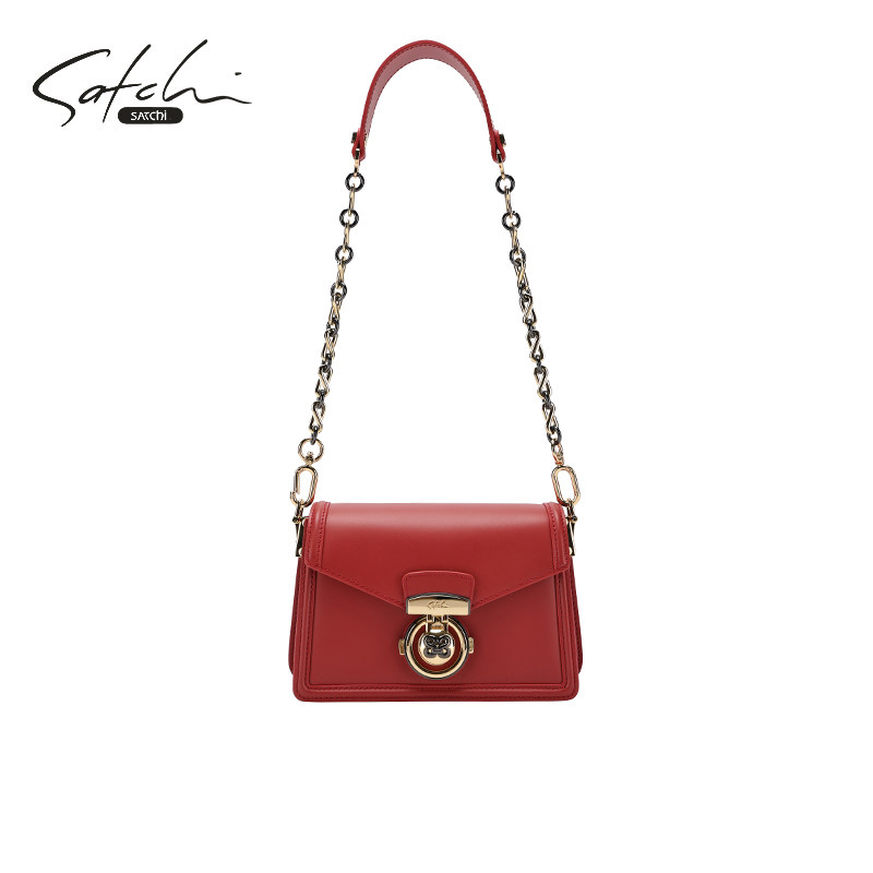 SATCHI/沙驰【米可系列】复古小方包女高级感牛皮单肩斜挎包,箱包皮具/热销女包/男包,小方包,淘宝优惠券,粉丝福利购,淘宝优惠卷