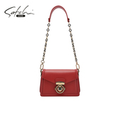 米可系列 SATCHI 沙驰 复古小方包女高级感牛皮单肩斜挎包