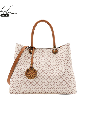SATCHI/沙驰老花托特包女士休闲百搭通勤包大容量多隔层手提包