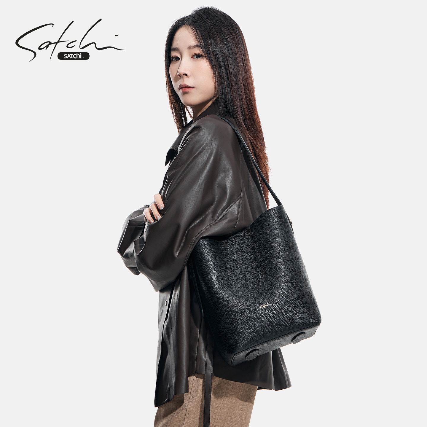 SATCHI/沙驰随行系列水桶包女2026新款大容量子母包多功能通勤包,箱包皮具/热销女包/男包,水桶包,淘宝优惠券,粉丝福利购,淘宝优惠卷