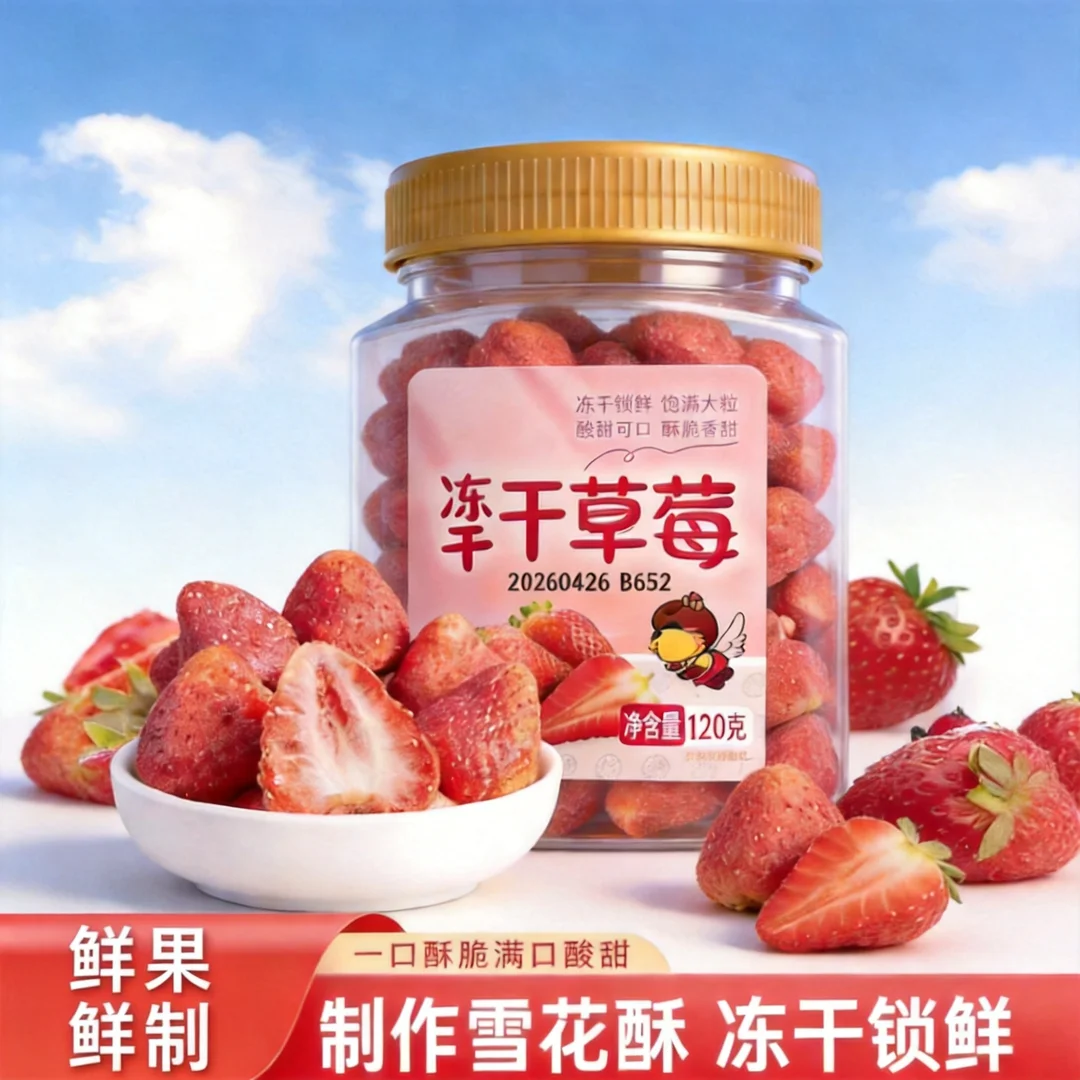 即食冻干草莓脆120g罐装