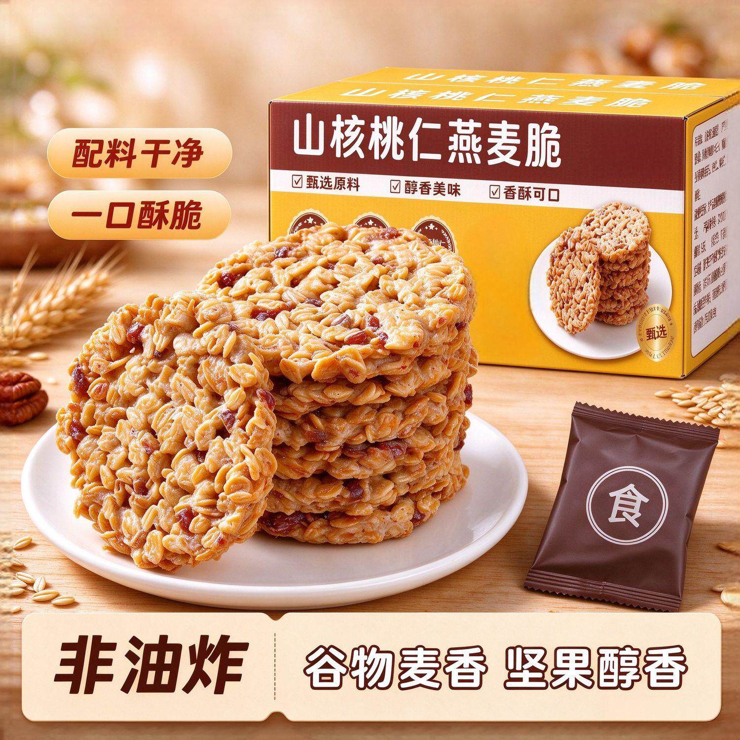山核桃仁燕麦脆500g箱装