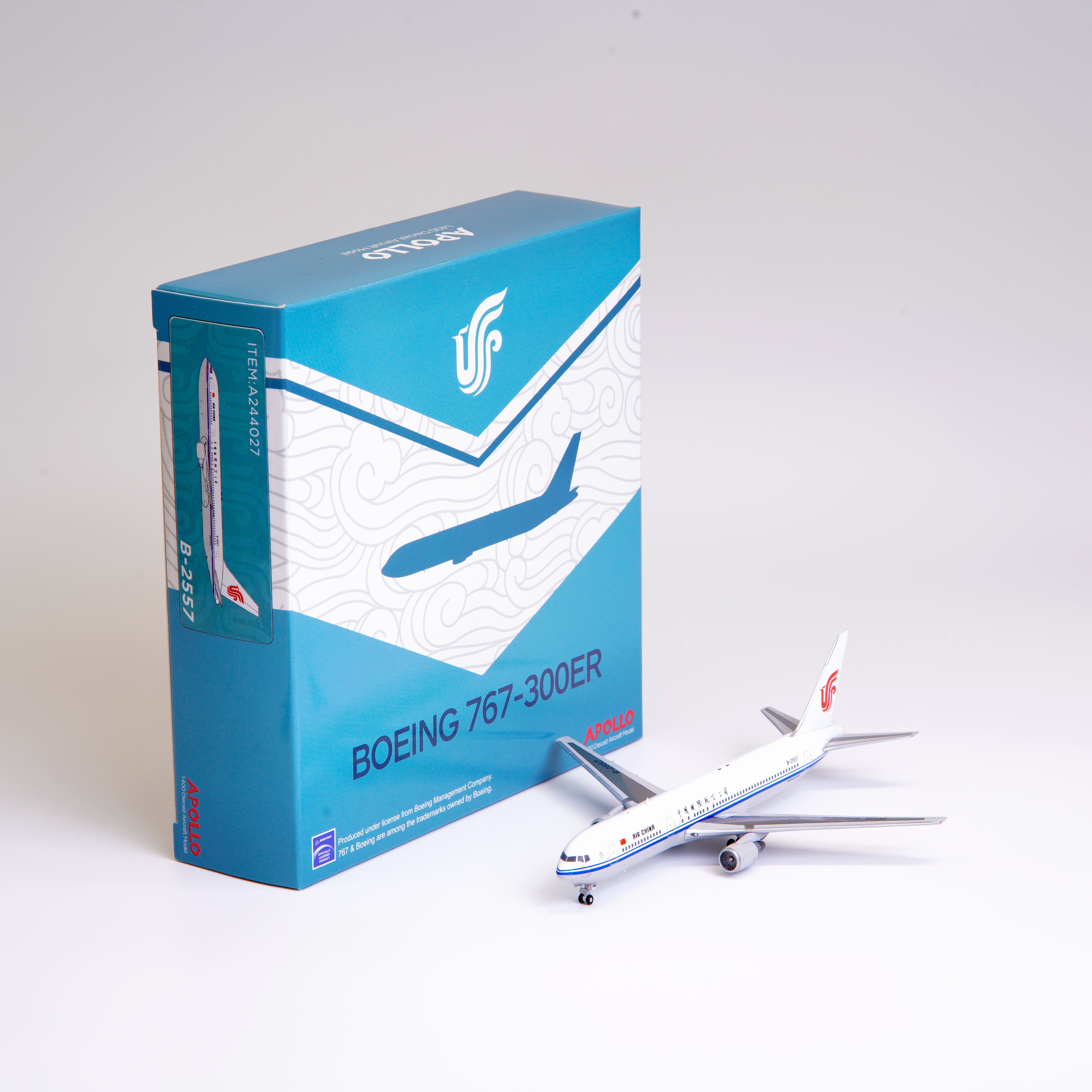 Apollo中国国际航空波音767-300ER 飞机模型1:400合金收藏摆件