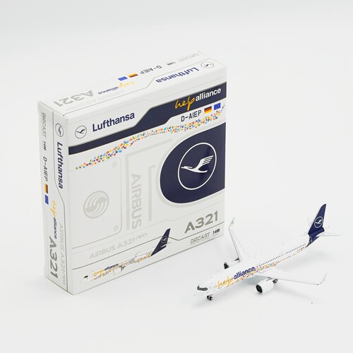 JCWings汉莎航空空客A321NEO飞机模型help alliance彩绘合金1:400